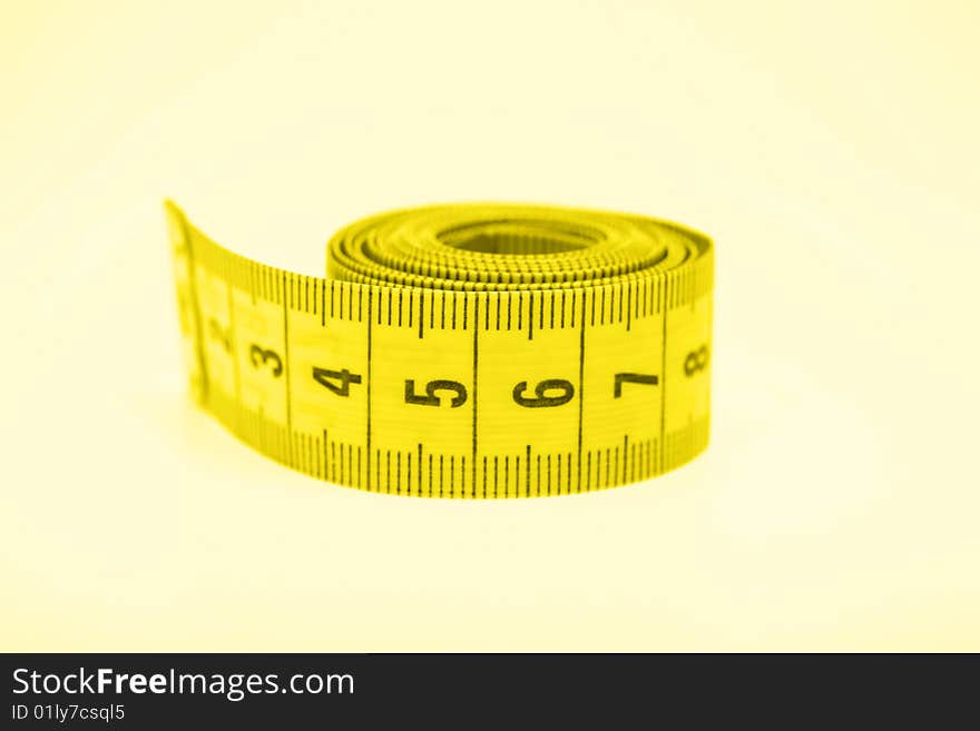 A image of a isolated measuring tape. A image of a isolated measuring tape