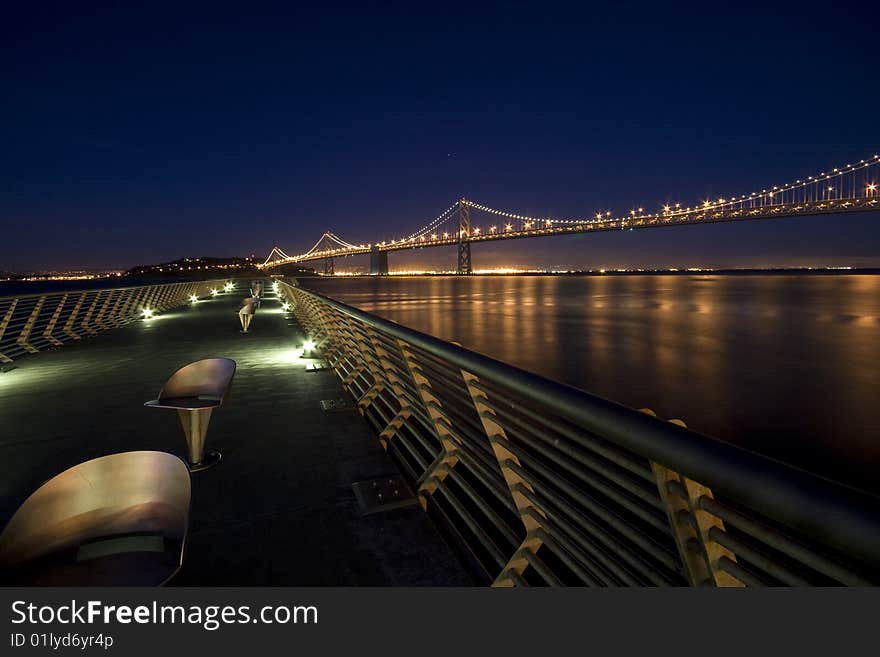 Bay bridge at night