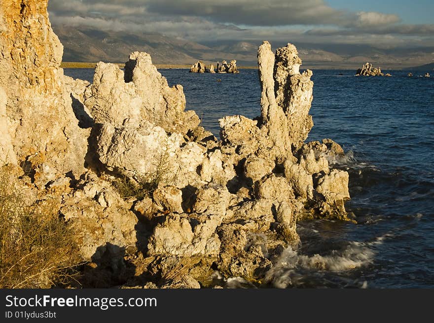 Tufa formations on Mono Lake in the Owens Valley of California