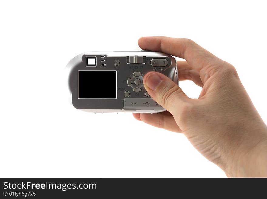 Digital camera on a white background(isolate)