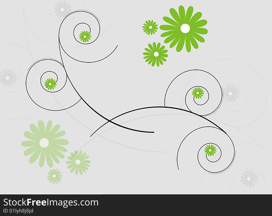 Illustration drawing of floral background design