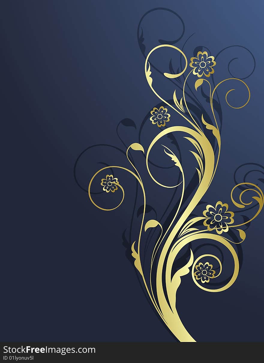 Golden floral background