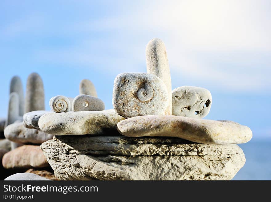 The structure of the spiral in some white stones. The structure of the spiral in some white stones