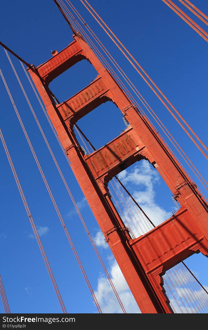 USA, San Francisco- Golden Gate Bridge angled portrait. USA, San Francisco- Golden Gate Bridge angled portrait