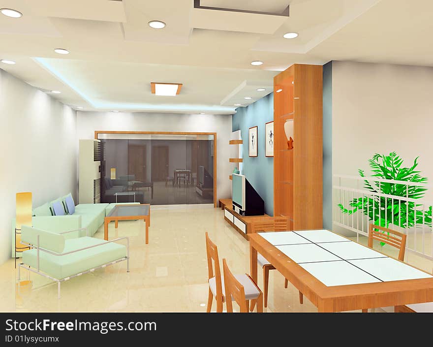 A kind of interior design plan (living room). A kind of interior design plan (living room)