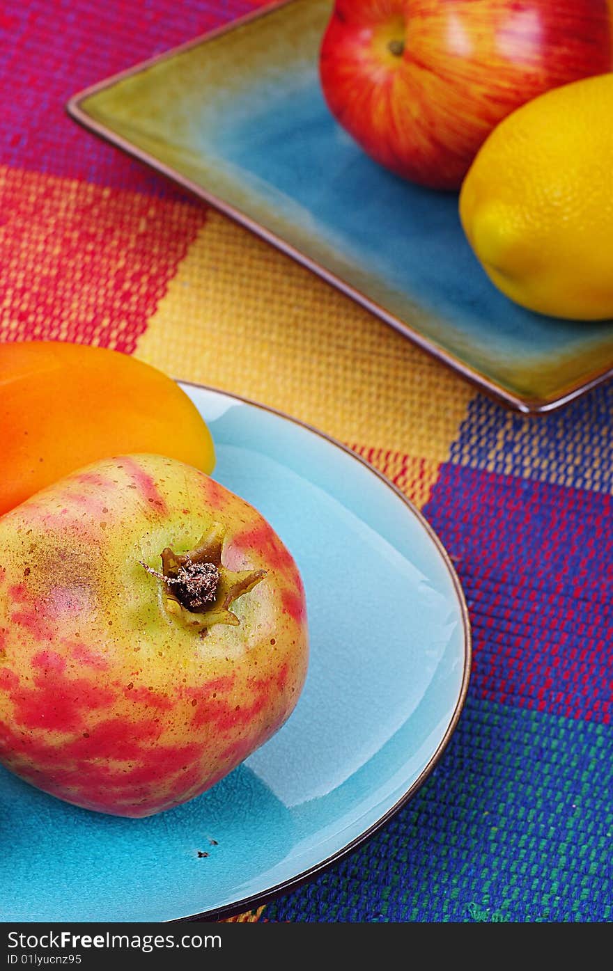 Fruits in a colorful background