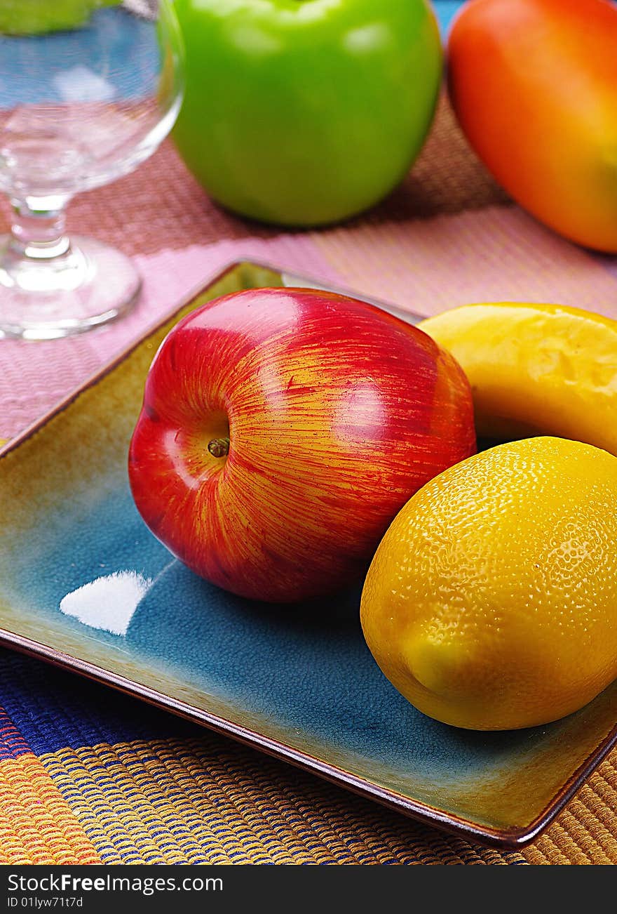 A plate of fruits