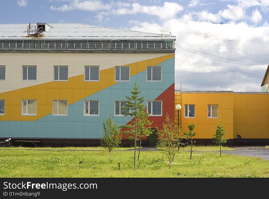 Colorful buildings, shiny day