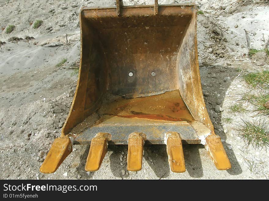 Part of dredger on sand. Part of dredger on sand