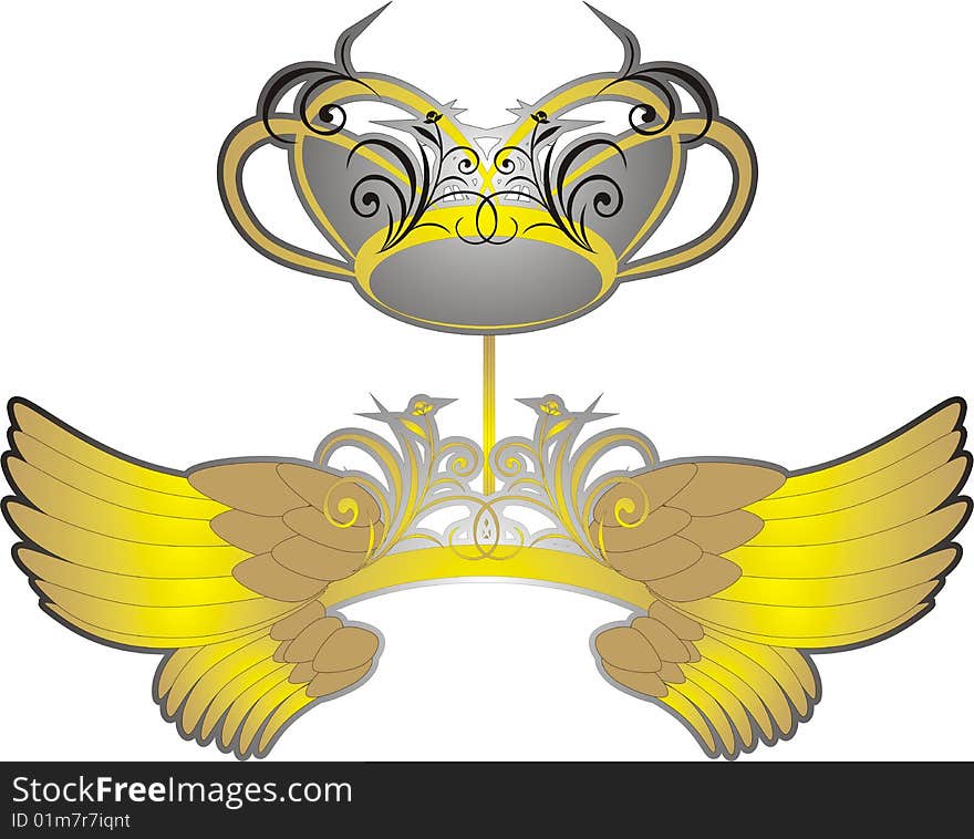 Wings and crown