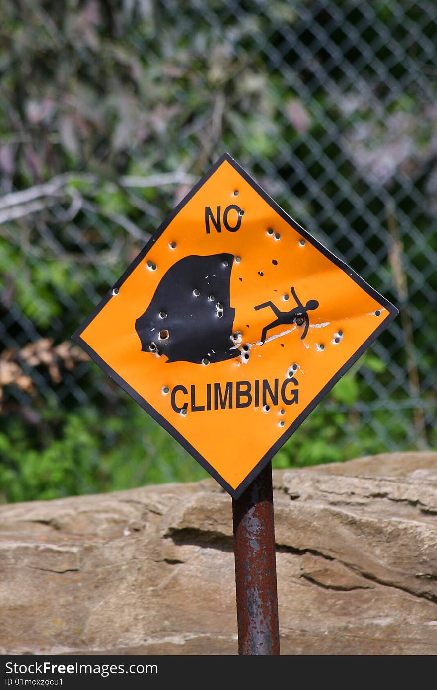 No Climbing Warning sign object