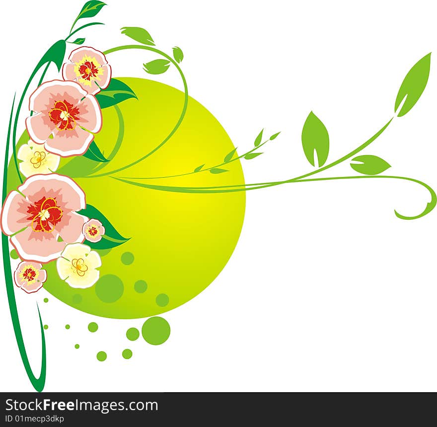 Decorative bouquet of flowers. Vector illustration