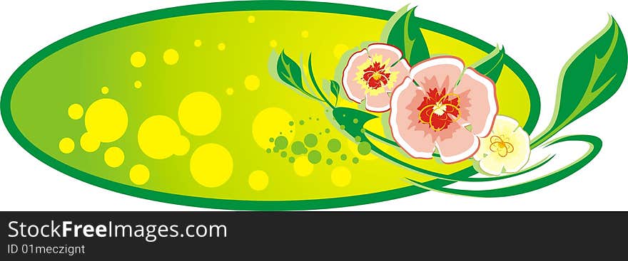 Decorative banner. Bouquet of flowers. Vector illustration