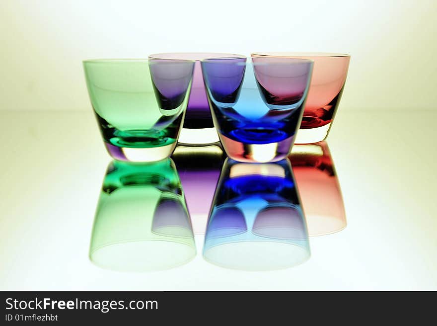 Four Glasses In Different Colors