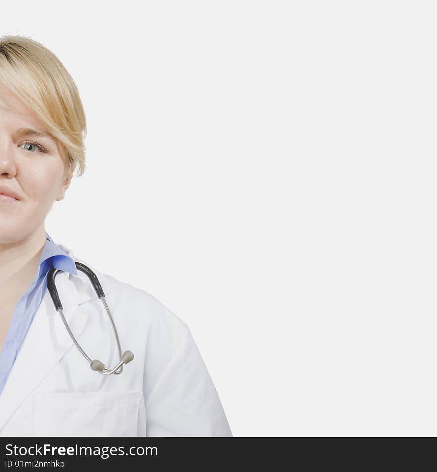 Unique Frame of Confident female doctor smiling