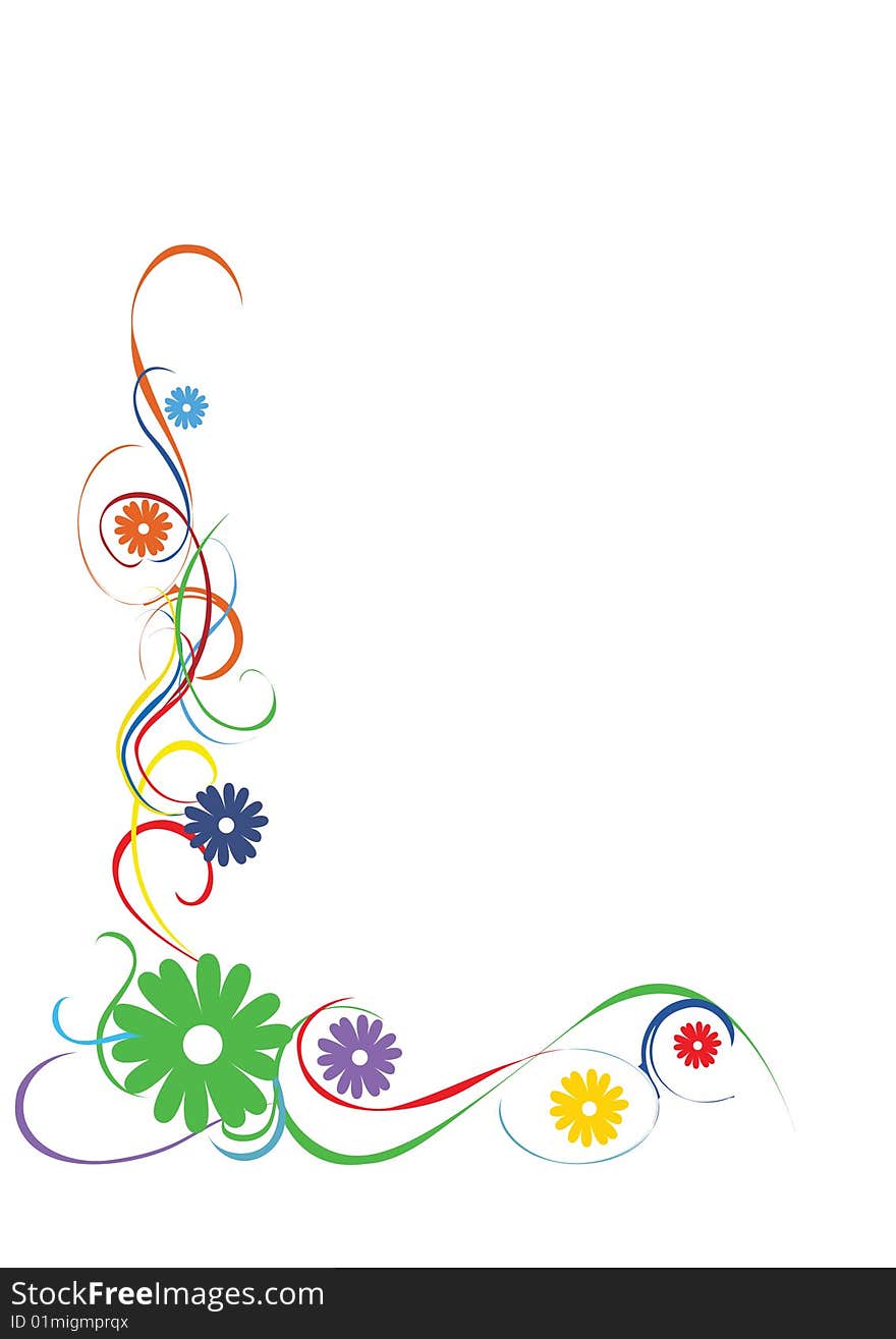 Color vector illustration of a floral image. Color vector illustration of a floral image