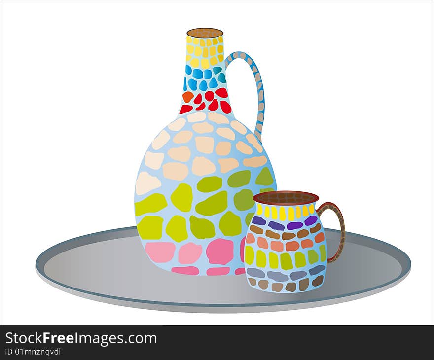 Jpeg file and vector file EPS 8 version. Ceramic Crockery. Jpeg file and vector file EPS 8 version. Ceramic Crockery