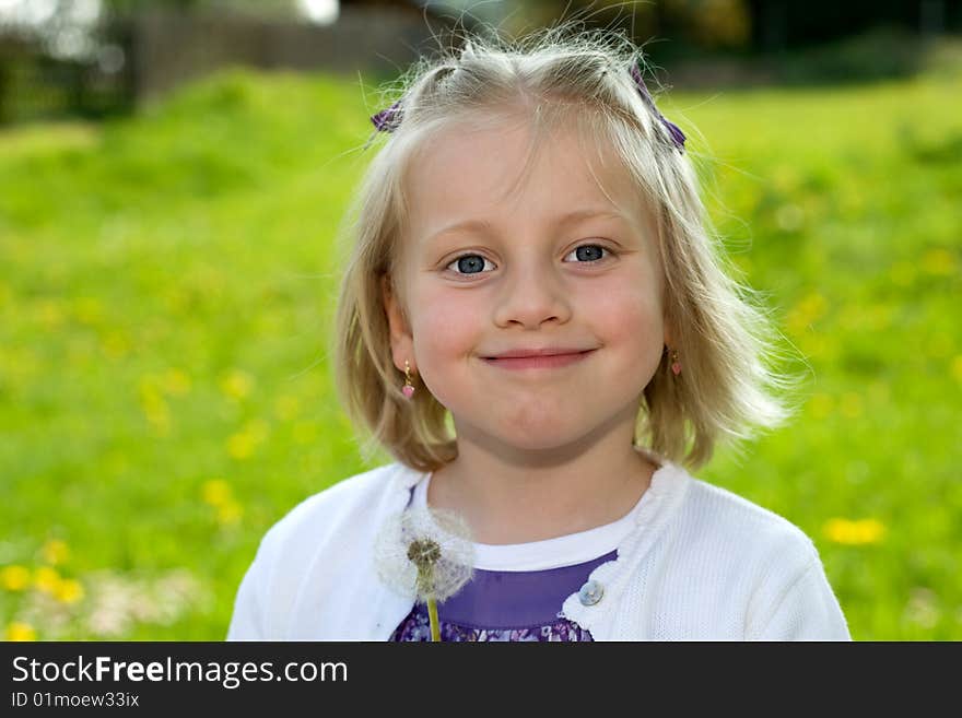 Smiling on a meadow