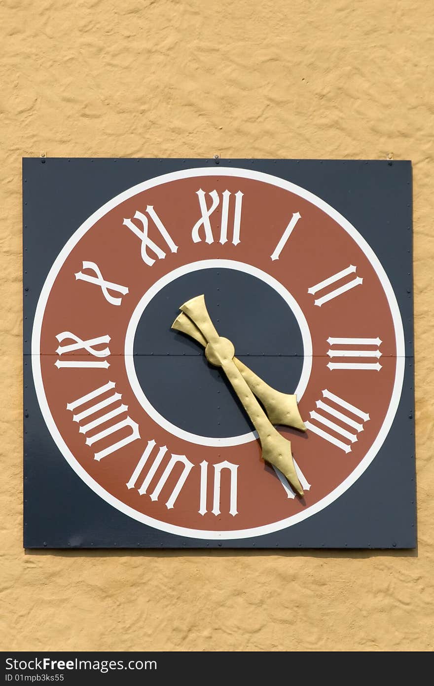 Medieval turret clock on German town gate