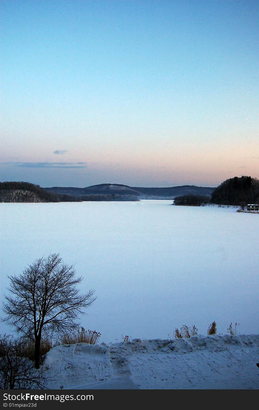 Frozen lake in Hokkaido