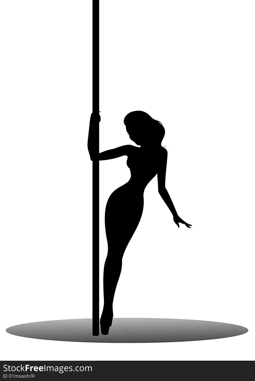 Beautiful silhouette of young women dancing a striptease