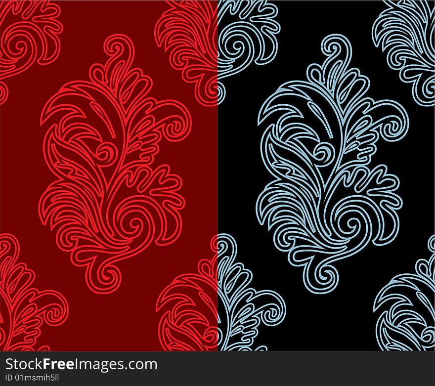 Retro floral ornament vector illustration