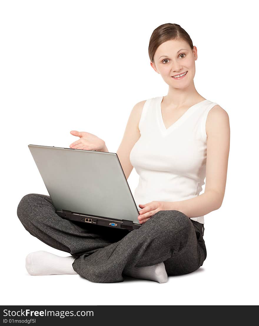 Smiling Woman With Laptop