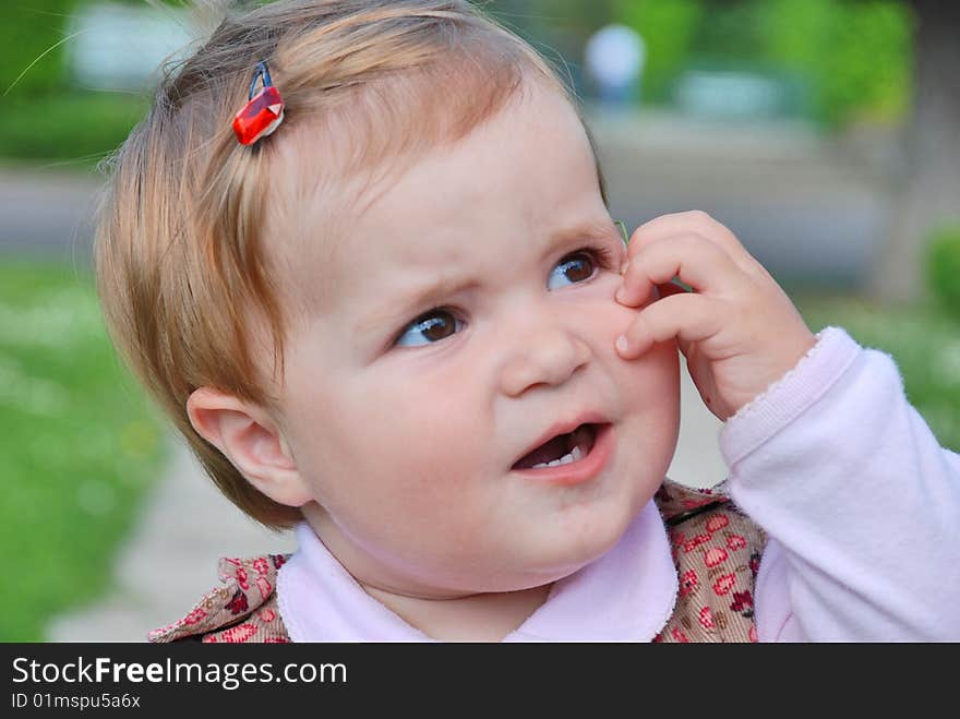 Little girl in the park. Little girl in the park