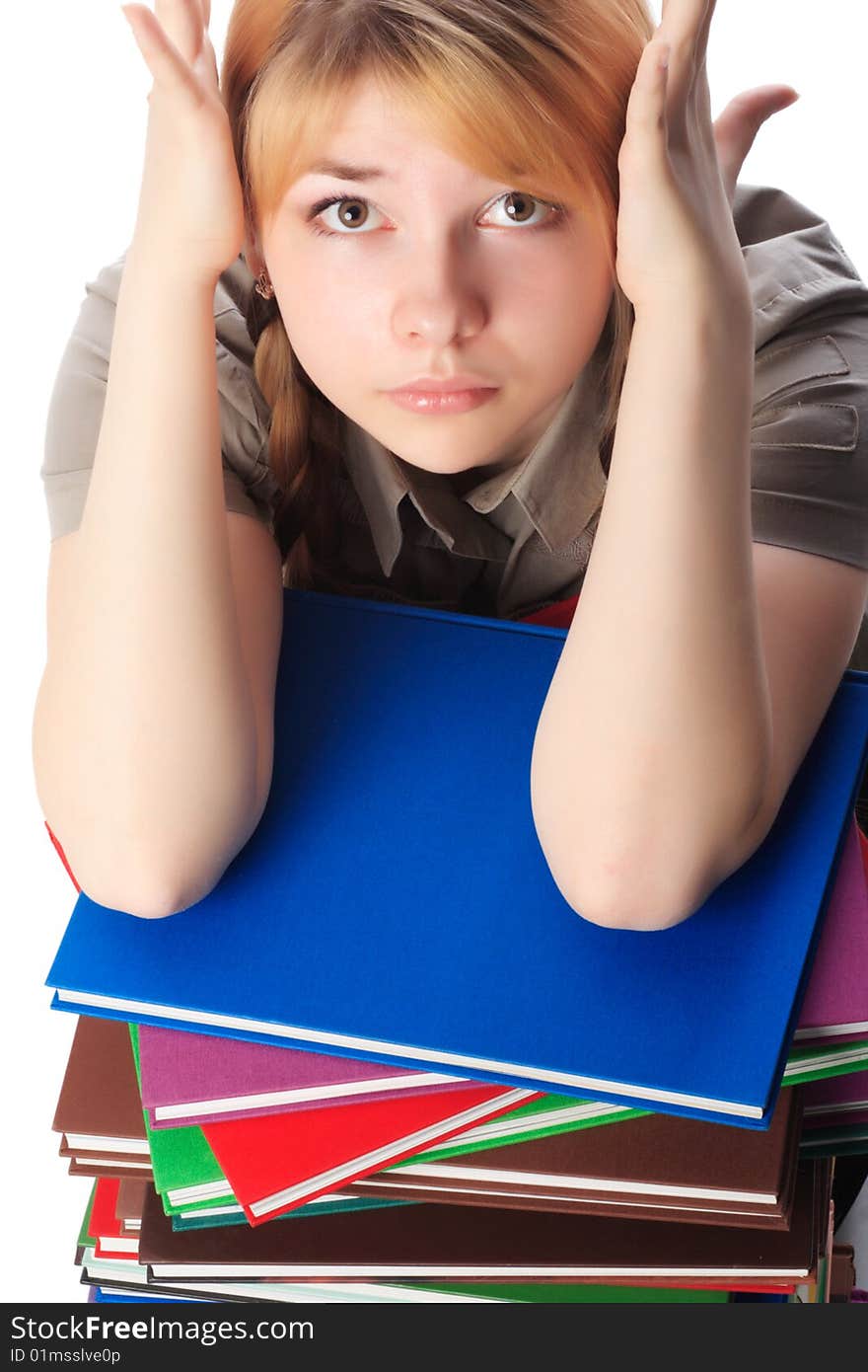 Portrait of a pretty student. Shot in a studio. Portrait of a pretty student. Shot in a studio.