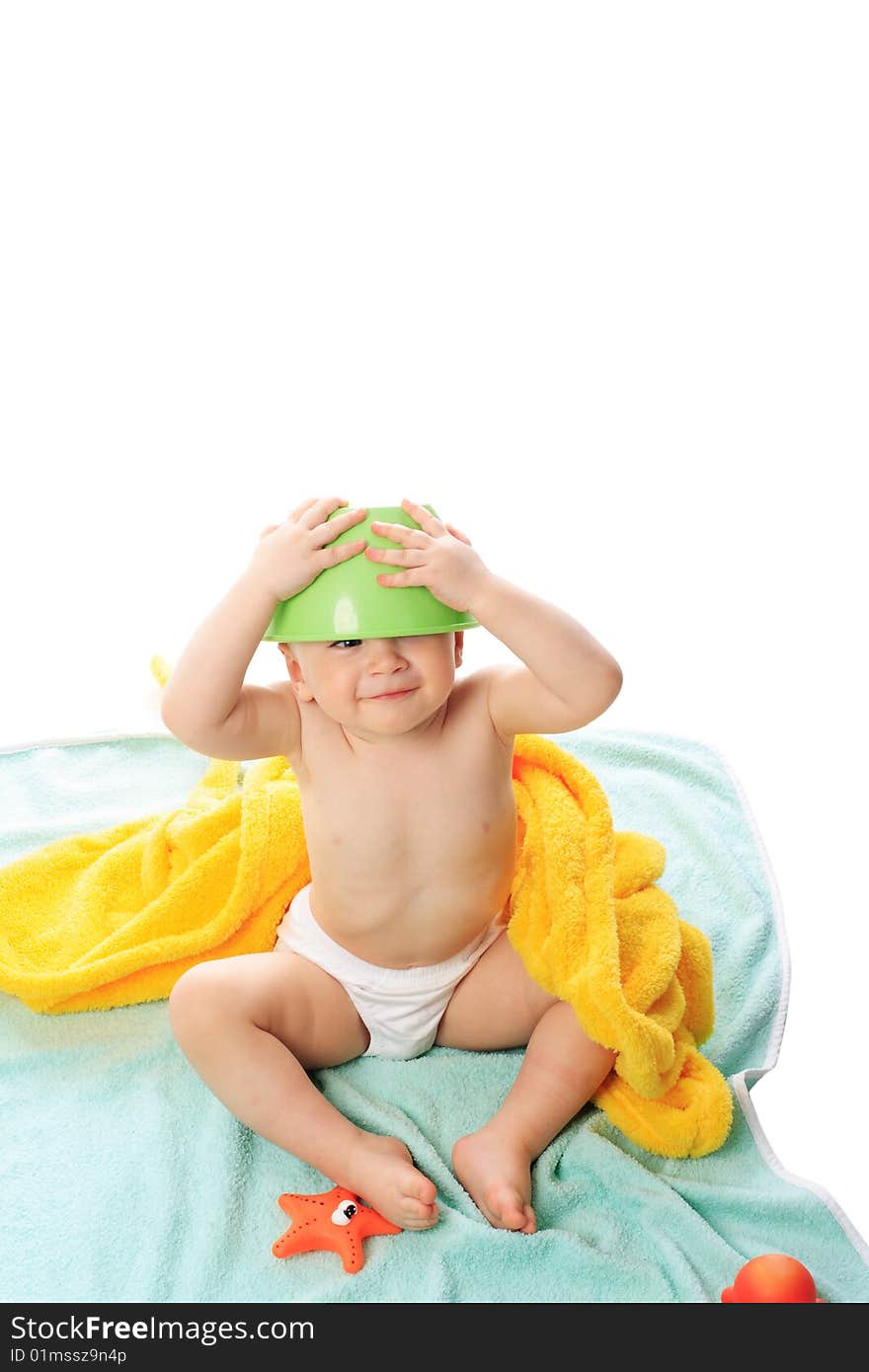 Beautiful baby. Shot in studio. Isolated on white. Beautiful baby. Shot in studio. Isolated on white.