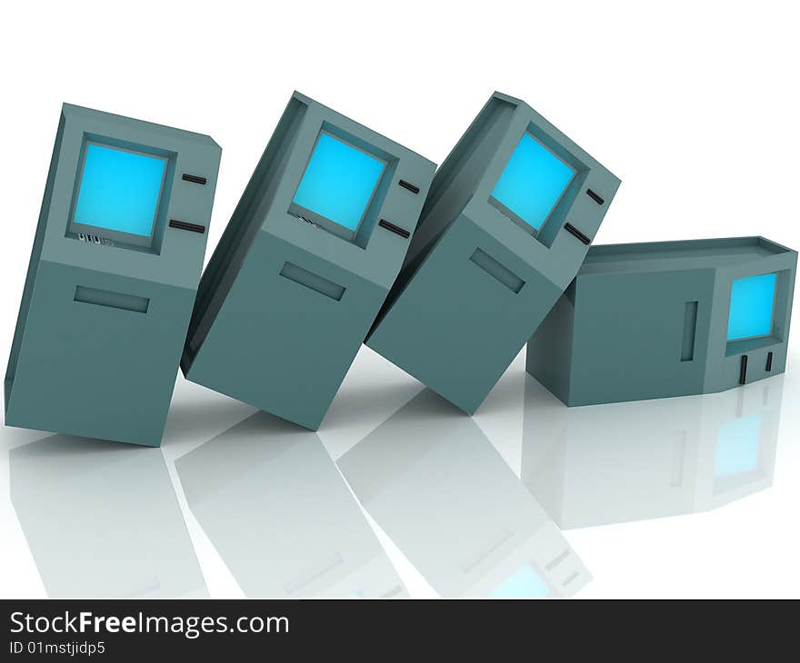 3d render of atm machines. Finance concept. 3d render of atm machines. Finance concept.