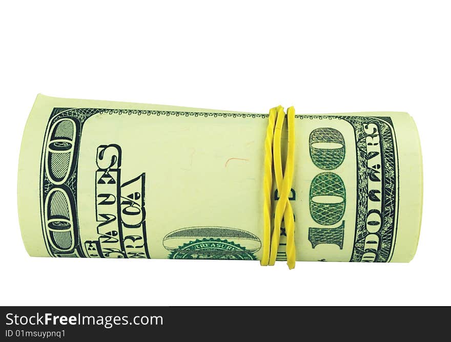 Banknotes of United States of America - dollars, one hundred dollar bill roll