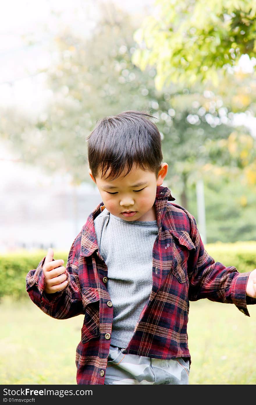 Boy looking down