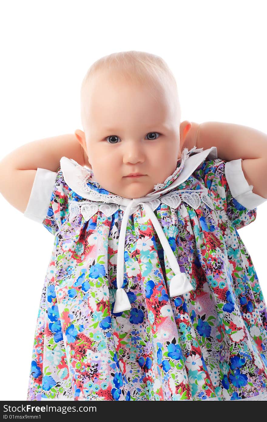 Beautiful baby. Shot in a studio. Isolated on white. Beautiful baby. Shot in a studio. Isolated on white.