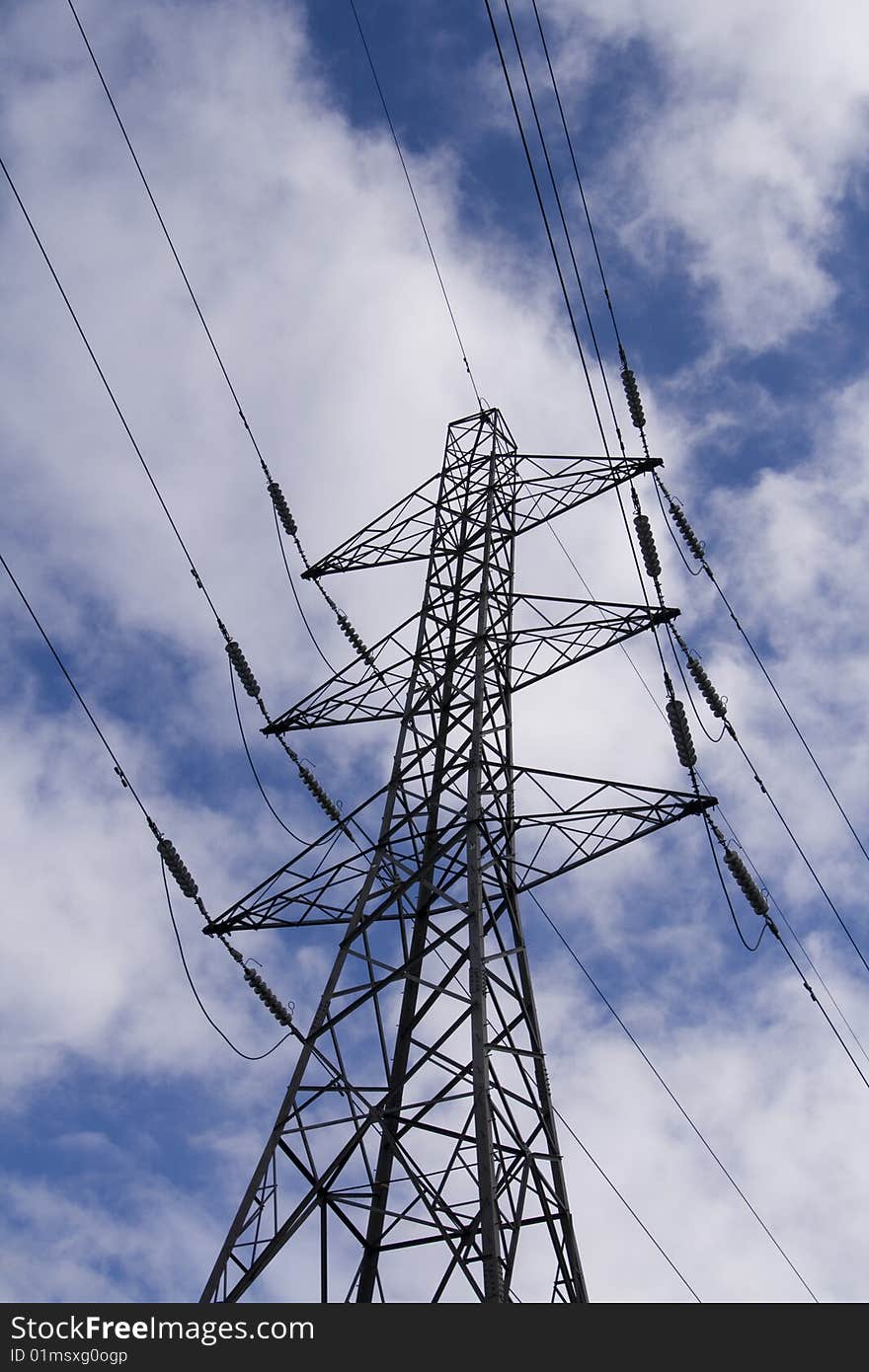 Structure of Electricity Pylon, power lines.