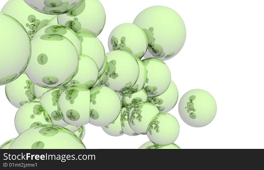 Shinny spheres´ illustration over white background. Shinny spheres´ illustration over white background