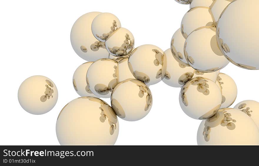 Shinny spheres´ illustration over white background. Shinny spheres´ illustration over white background