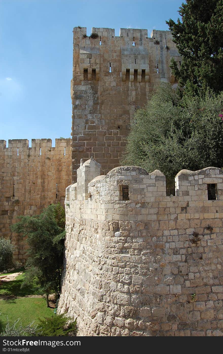 Tower of Jerusalem old city wall. Tower of Jerusalem old city wall