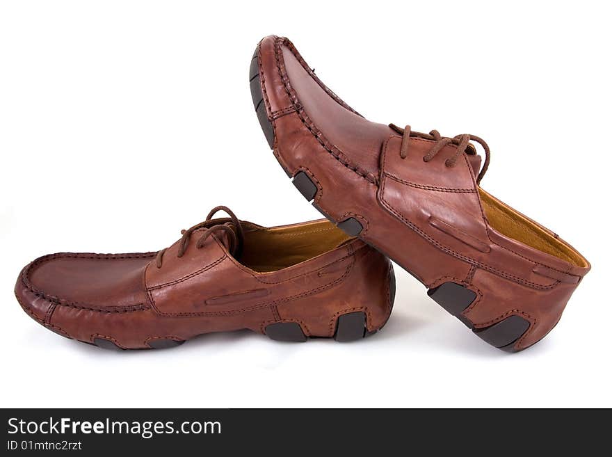 Brown shoes isolated on a white