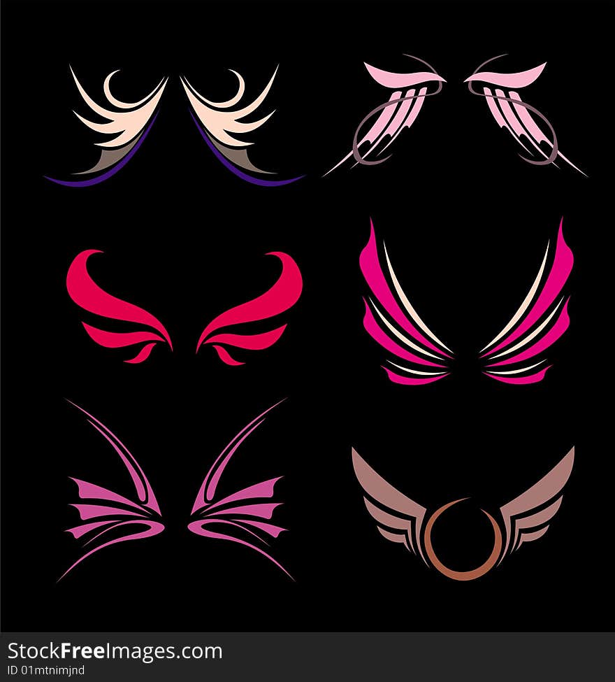 Abstract wings design. Vector illustration.