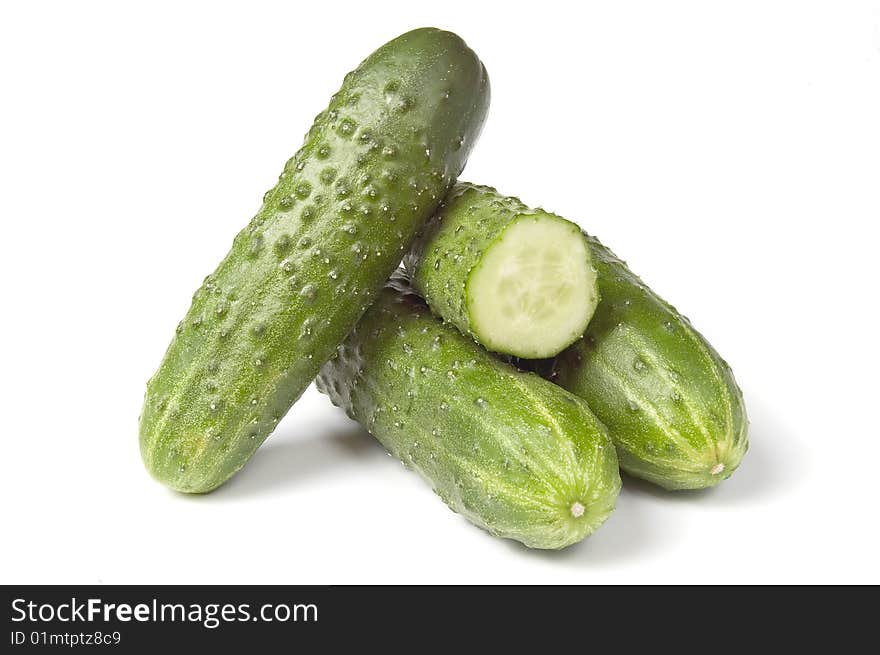 Four fresh cucumbers