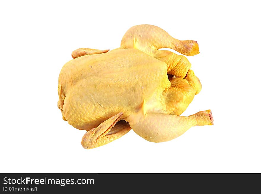 Raw chicken isolated over white.