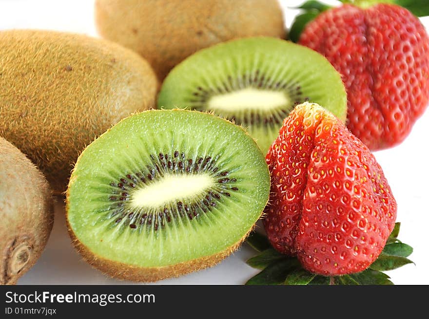 Kiwi and strawberry on the table. Kiwi and strawberry on the table.