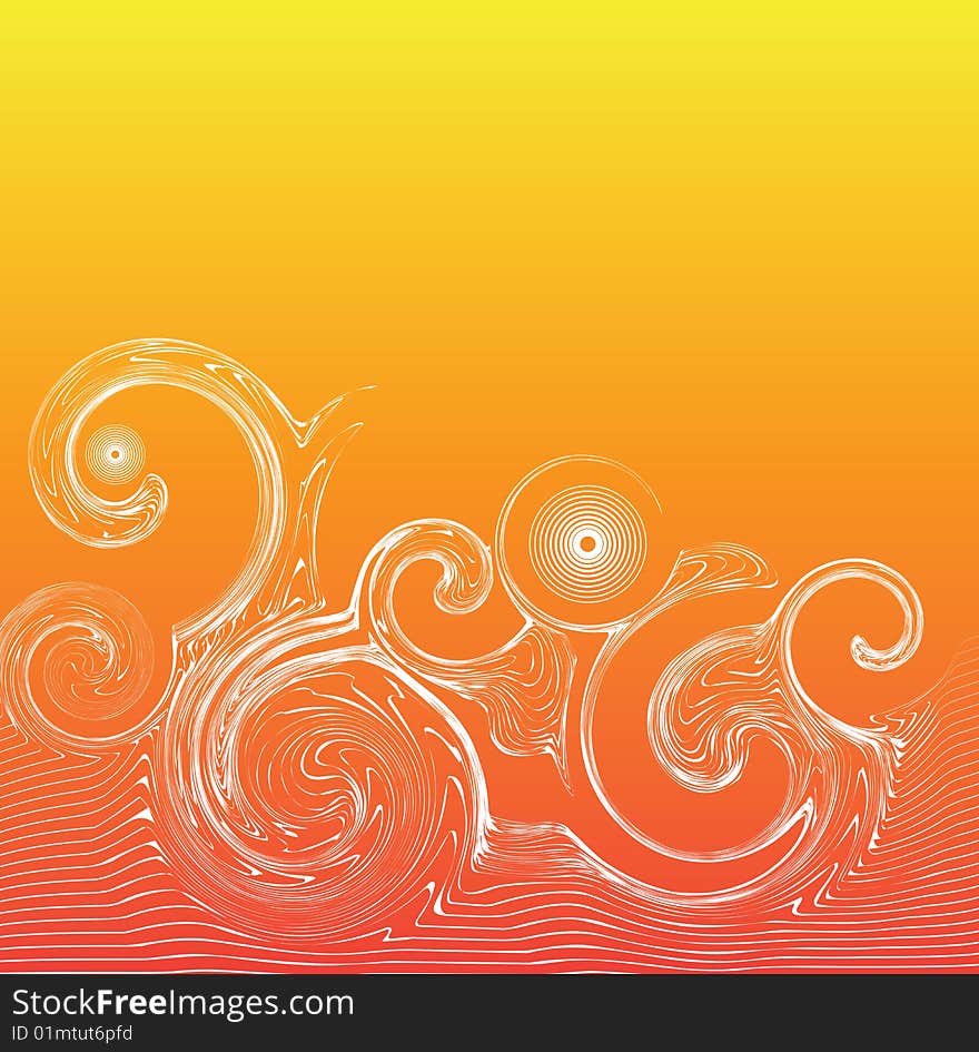 Abstract swirling colored line waves. Abstract swirling colored line waves