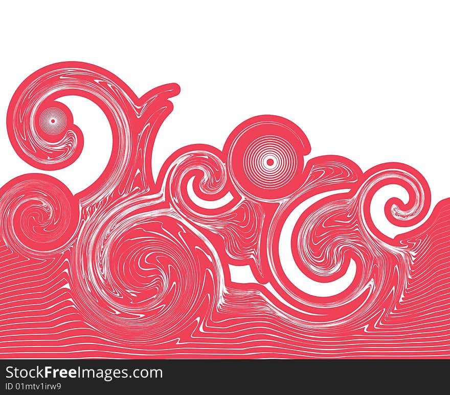 Abstract swirling pink line waves. Abstract swirling pink line waves