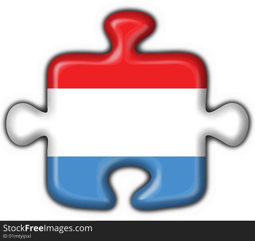 Luxembourg button flag puzzle shape