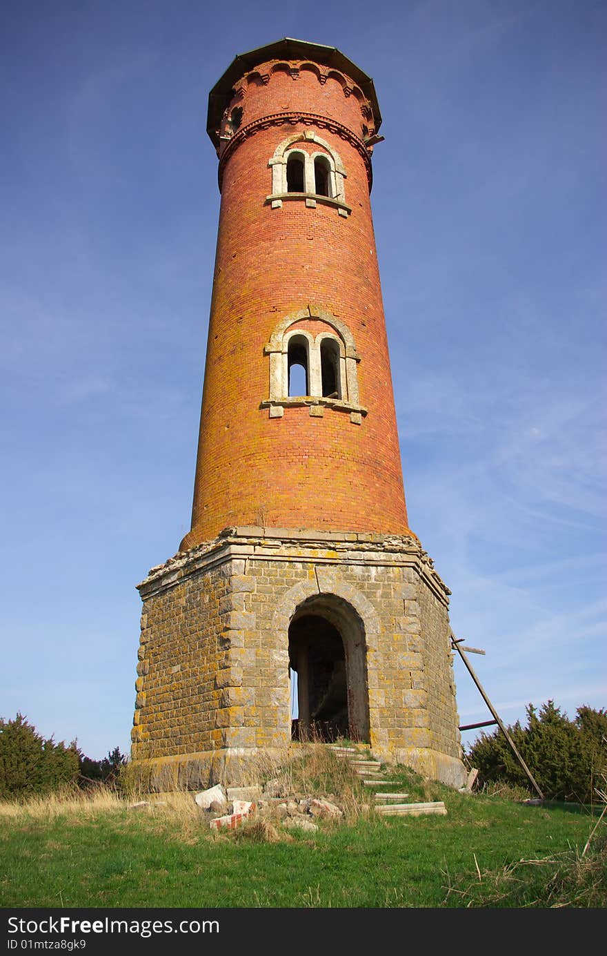 Laidunina lighthouse in Saaremaa Estonia. This lighthouse was built in 1907. Original height was 24 meters.