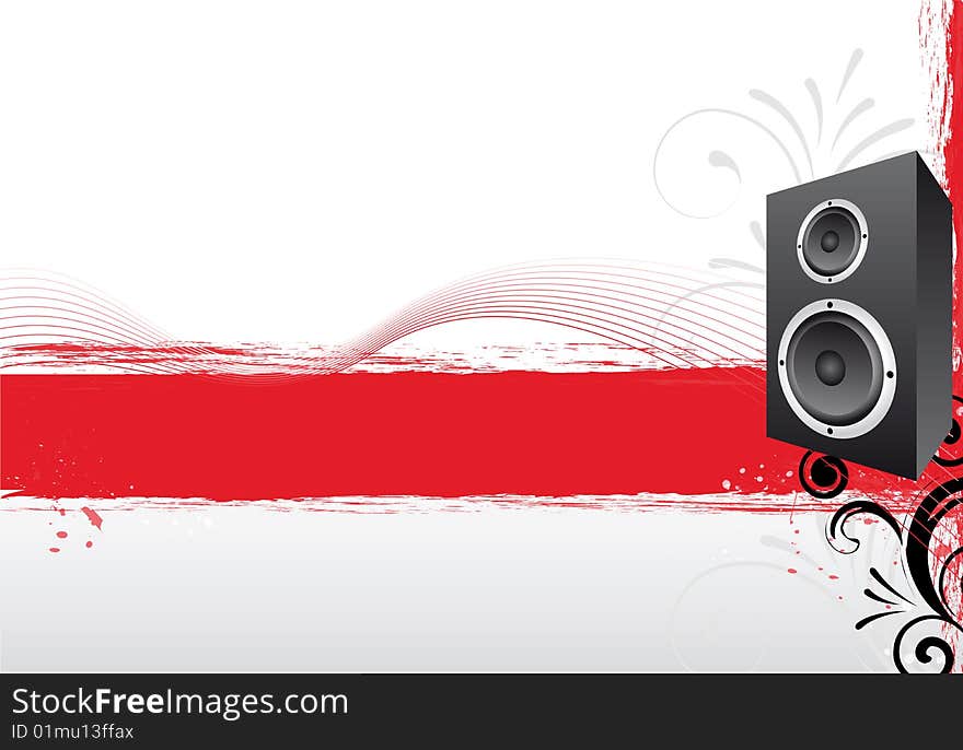 Grunge text bar with ornaments and loudspeaker. Grunge text bar with ornaments and loudspeaker