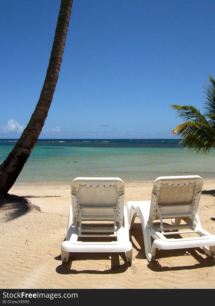 On the beach in Domenican republic