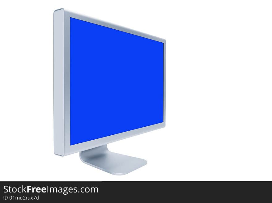 The modern and thin monitor on a white background. The modern and thin monitor on a white background